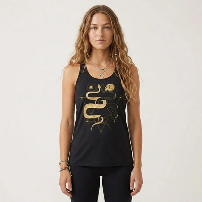 Celestial Snake Lovers Womens Racerback Tank
