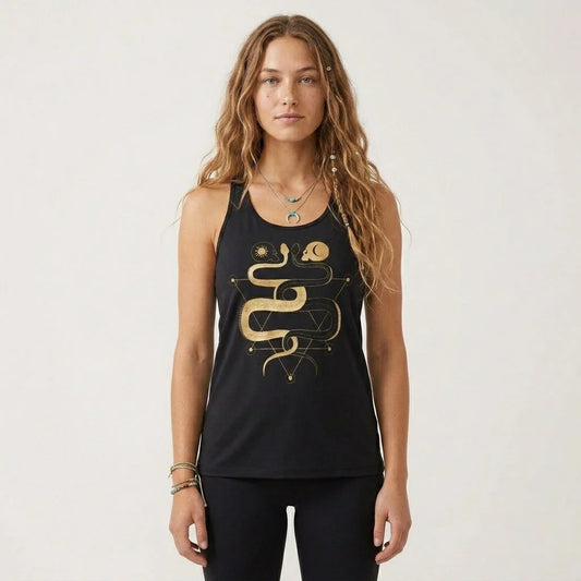 Celestial Snake Lovers Womens Racerback Tank