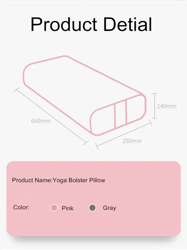 LUXURIOUS YOGA BOLSTER PILLOW WITH ECO-SUEDE COVER