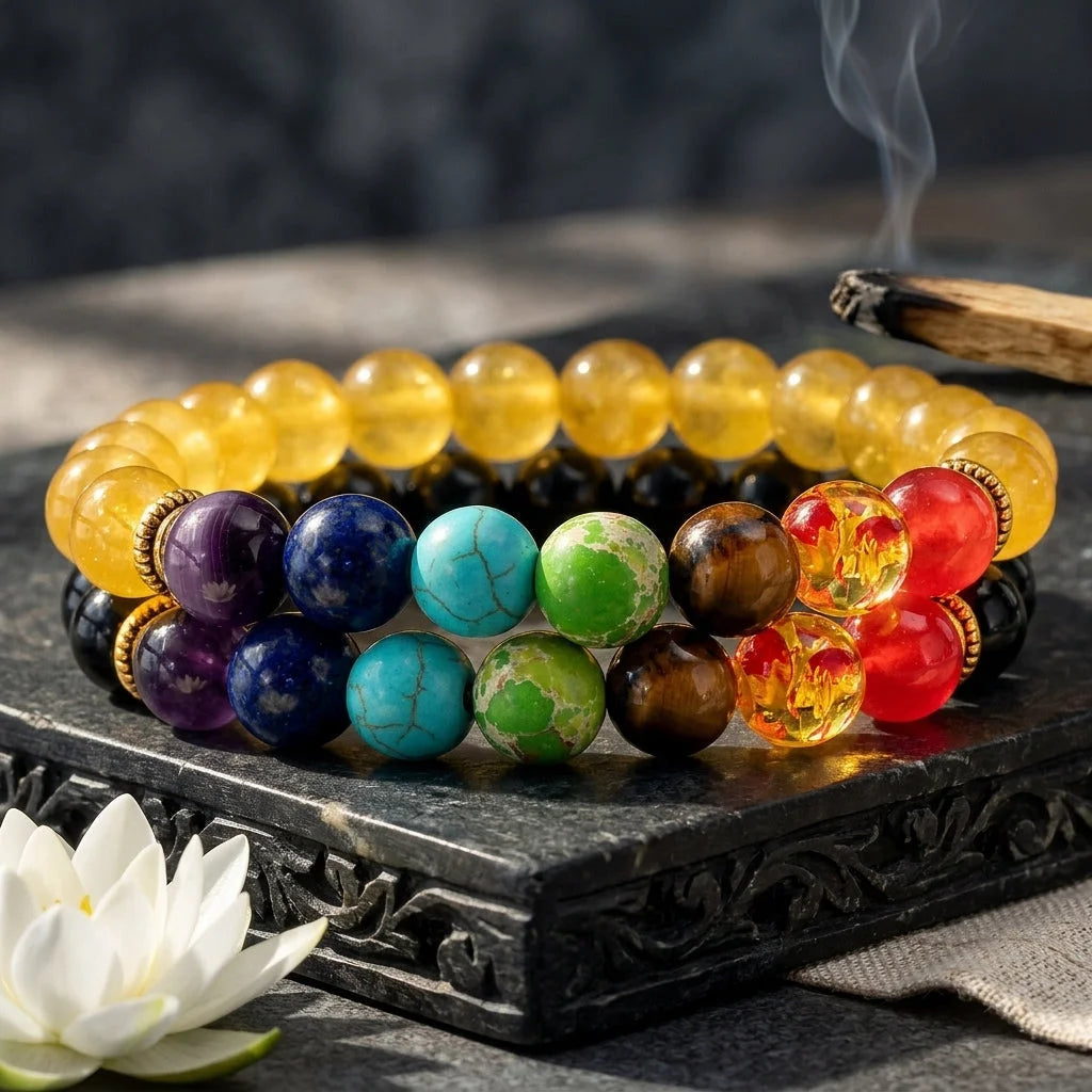 Chakra Bracelet With Natural Stone Beads