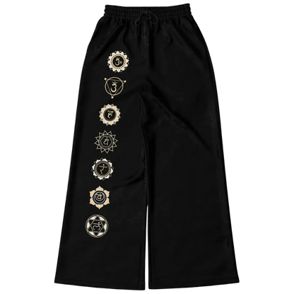Chakra Energy Flared Joggers – Symbolic Black Base