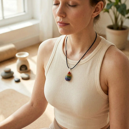Chakra Pendants With Natural Crystal Energy Flow - 7 Chakra Color