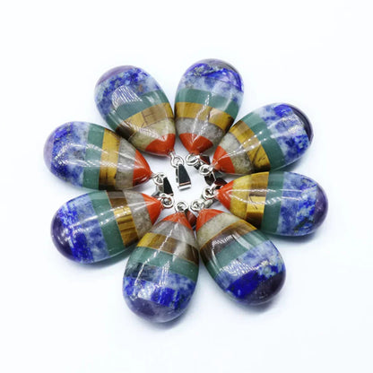 Chakra Pendants With Natural Crystal Energy Flow - 7 Chakra Color