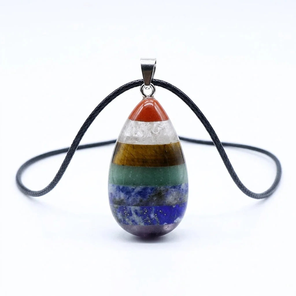 Chakra Pendants With Natural Crystal Energy Flow - 7 Chakra Color