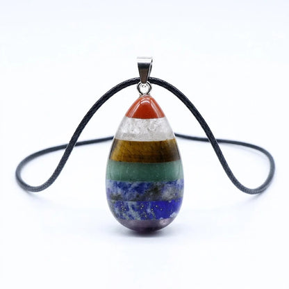 Chakra Pendants With Natural Crystal Energy Flow - 7 Chakra Color