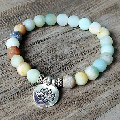 Charm Cute Bracelet With Spiritual Symbols - Lotus