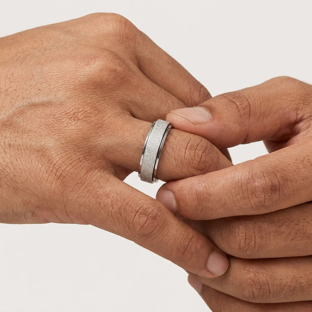 Classic Boho Fidget Ring With Spinner Design