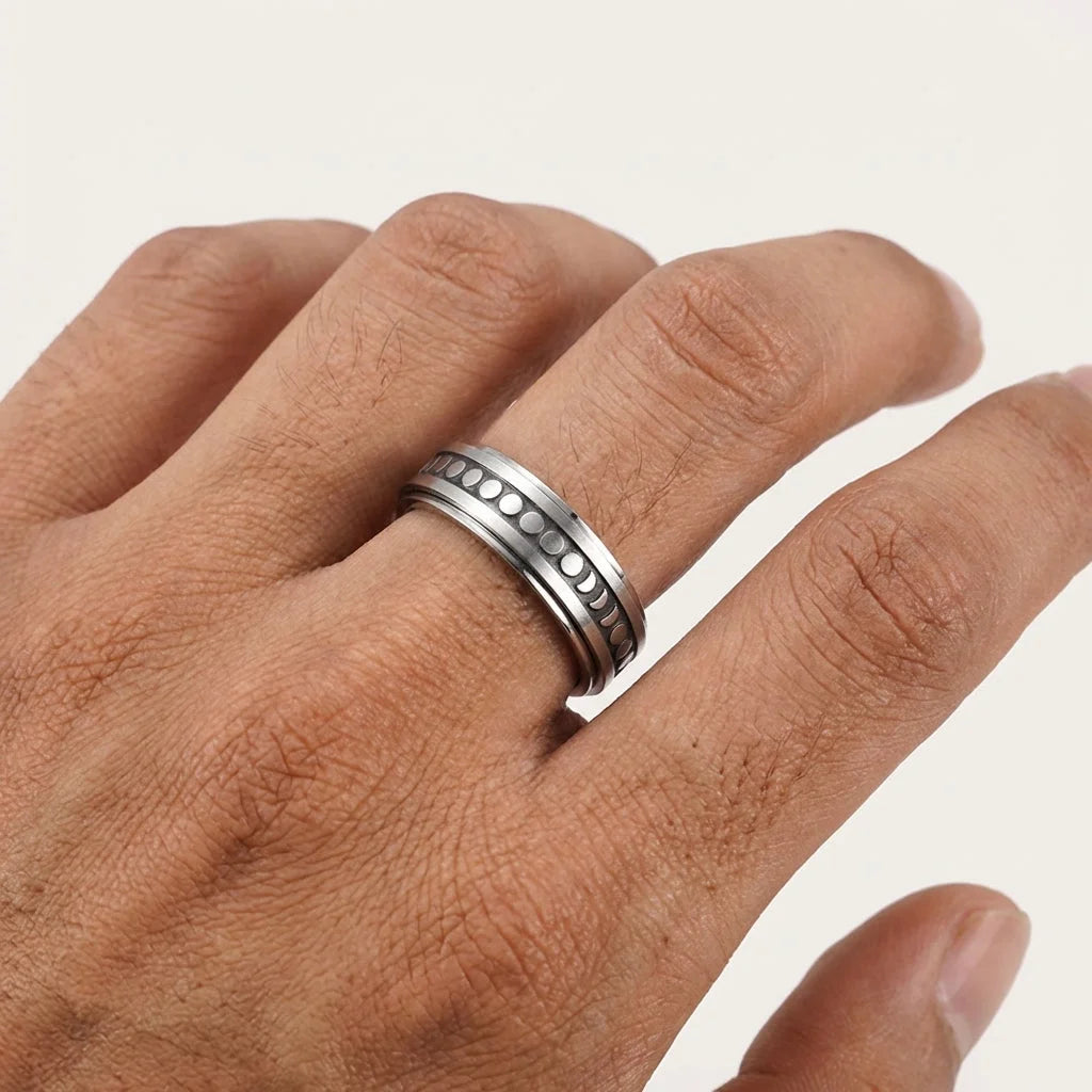Classic Boho Fidget Ring With Spinner Design