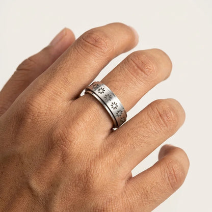 Classic Boho Fidget Ring With Spinner Design