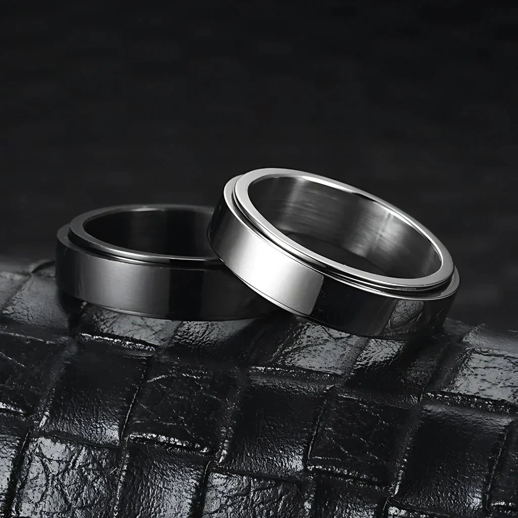 Classic Boho Fidget Ring With Spinner Design