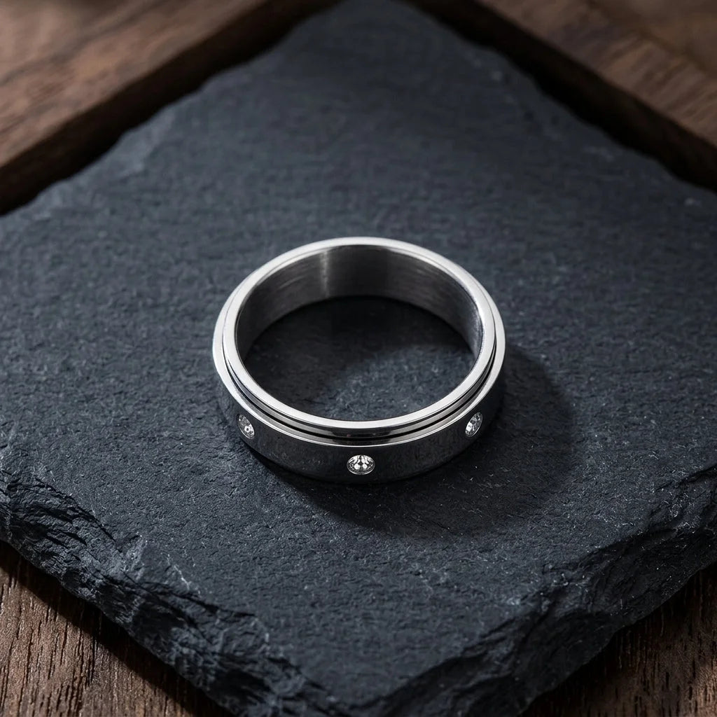 Classic Boho Fidget Ring With Spinner Design