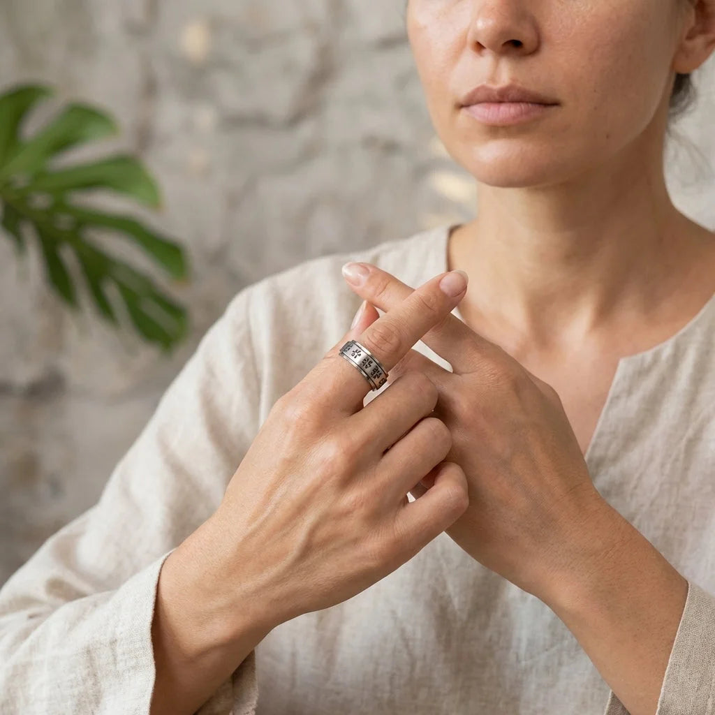 Classic Boho Fidget Ring With Spinner Design