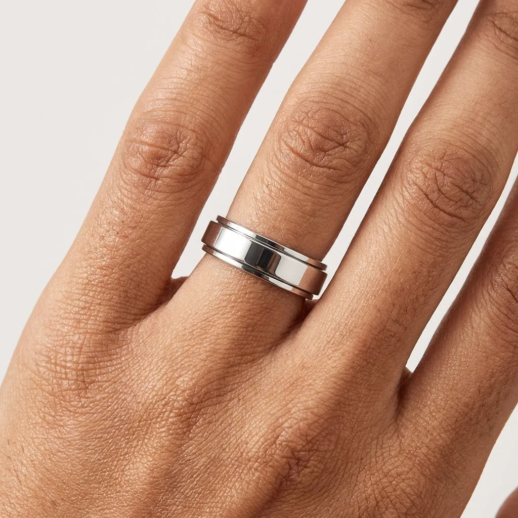 Classic Boho Fidget Ring With Spinner Design