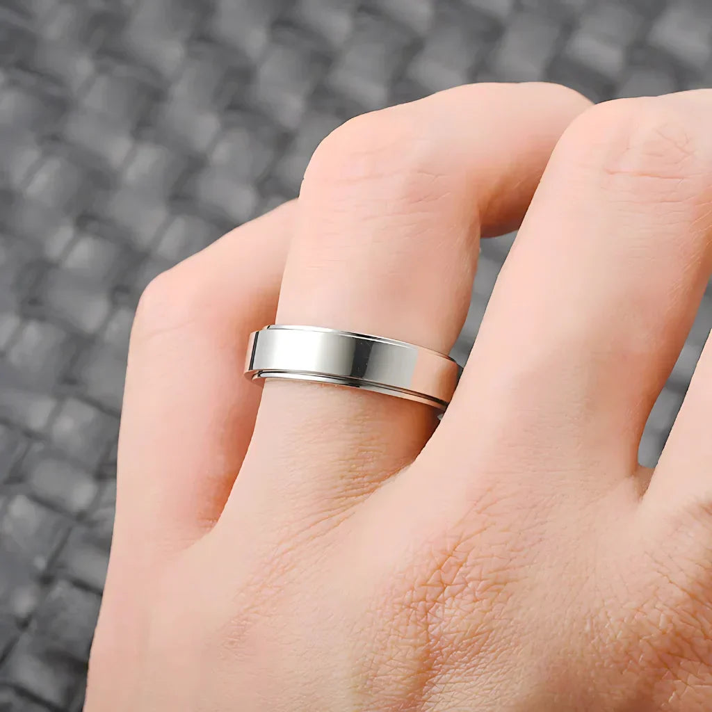 Classic Boho Fidget Ring With Spinner Design