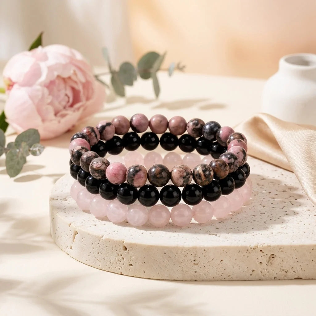 Colorful Glass Bead Bracelets For Women Set