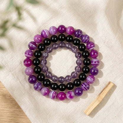 Colorful Glass Bead Bracelets For Women Set