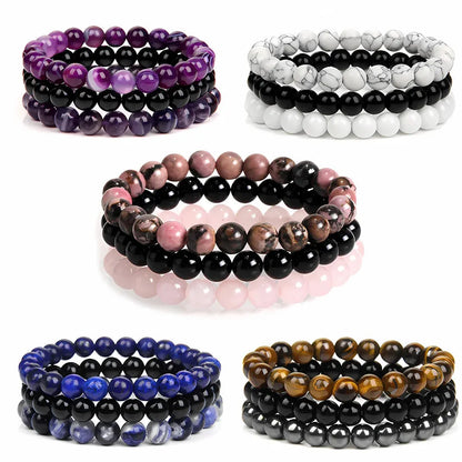 Colorful Glass Bead Bracelets For Women Set