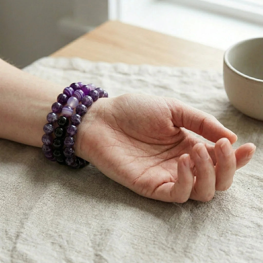 Colorful Glass Bead Bracelets For Women Set