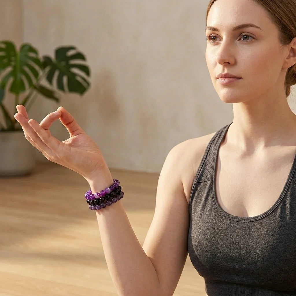 Colorful Glass Bead Bracelets For Women Set