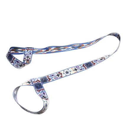 Colorful Hamstring Stretching Strap For Flexibility - Blue And White