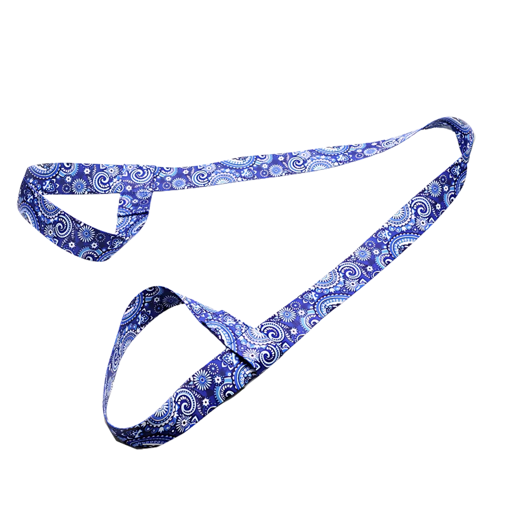 Colorful Hamstring Stretching Strap For Flexibility - Blue Flower