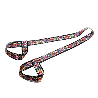 Colorful Hamstring Stretching Strap For Flexibility - Pink Love Heart