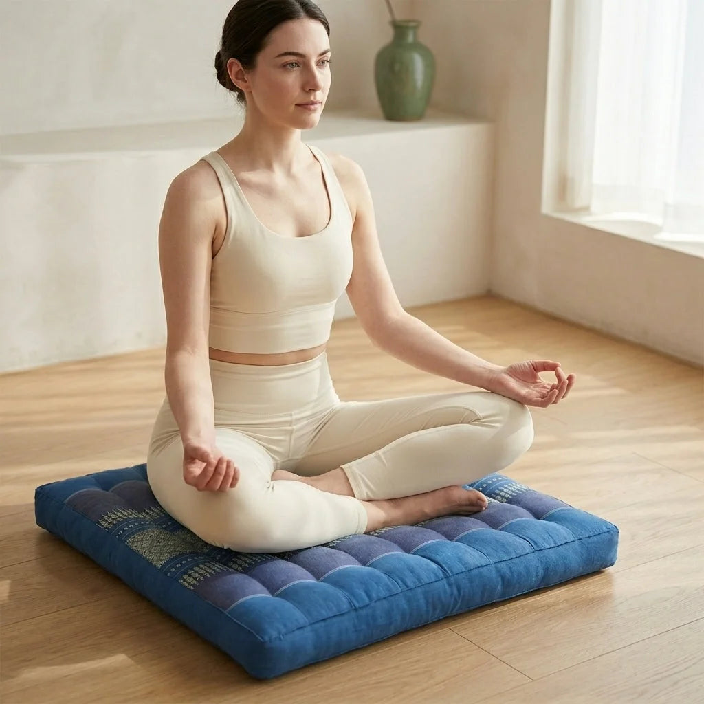 Colorful Zabuton Floor Cushion For Mindful Comfort - Fuchsia Floral