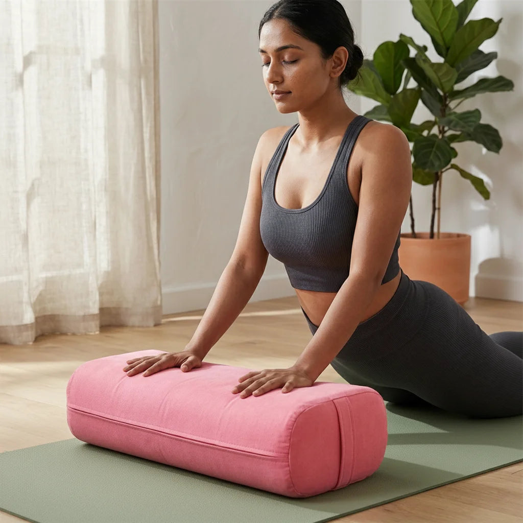 Comfort Fit Yoga Pillow Bolster For Restorative Support