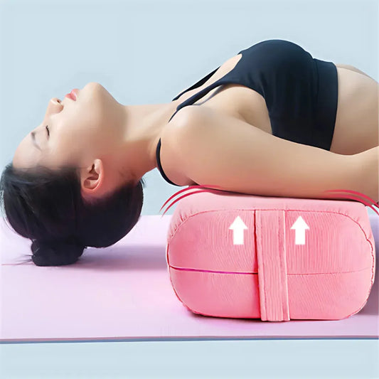 Comfort Fit Yoga Pillow Bolster For Restorative Support - Pink