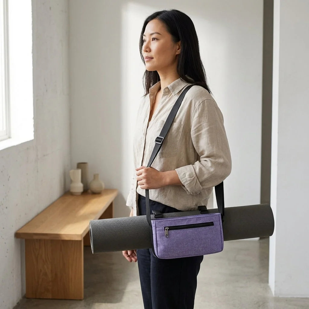 Compact Mat Carrier With Pockets For Everyday Fitness