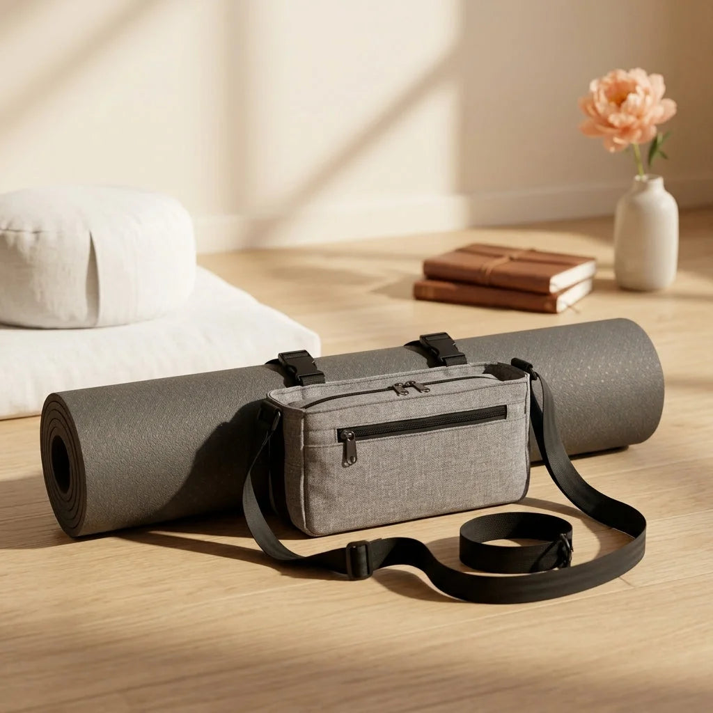 Compact Mat Carrier With Pockets For Everyday Fitness