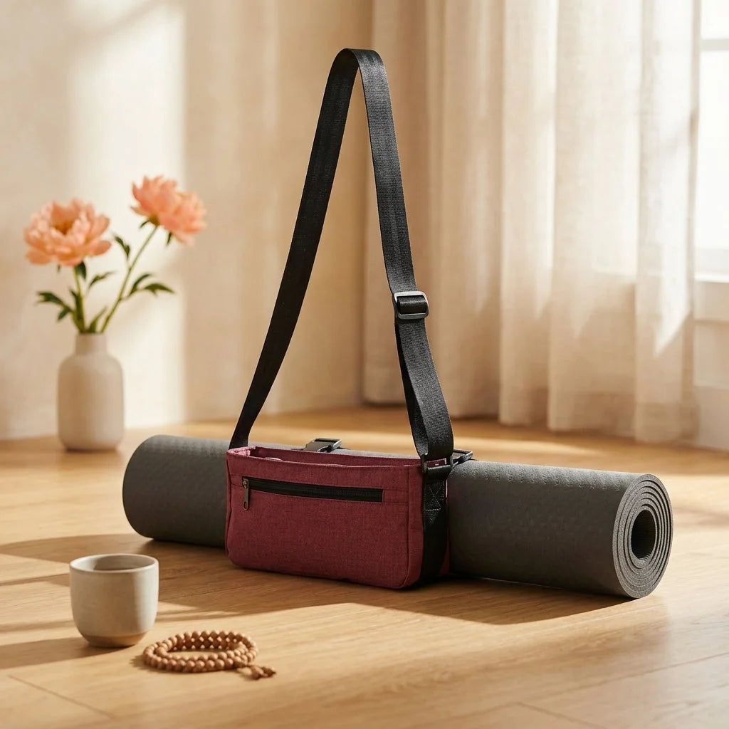 Compact Mat Carrier With Pockets For Everyday Fitness