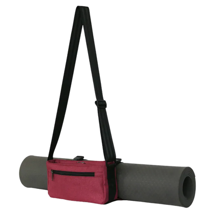 Compact Mat Carrier With Pockets For Everyday Fitness - Red