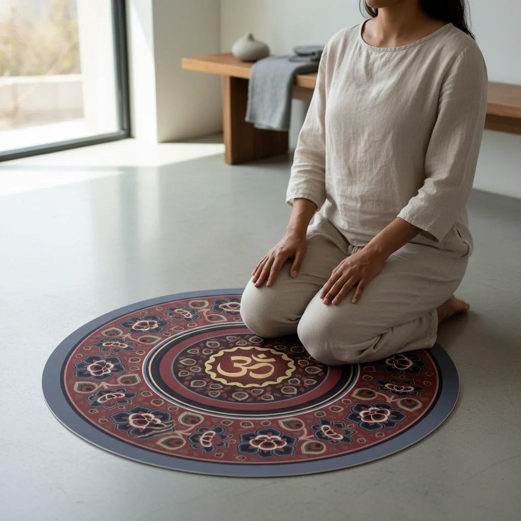 Compact Natural Rubber Circle Yoga Mat