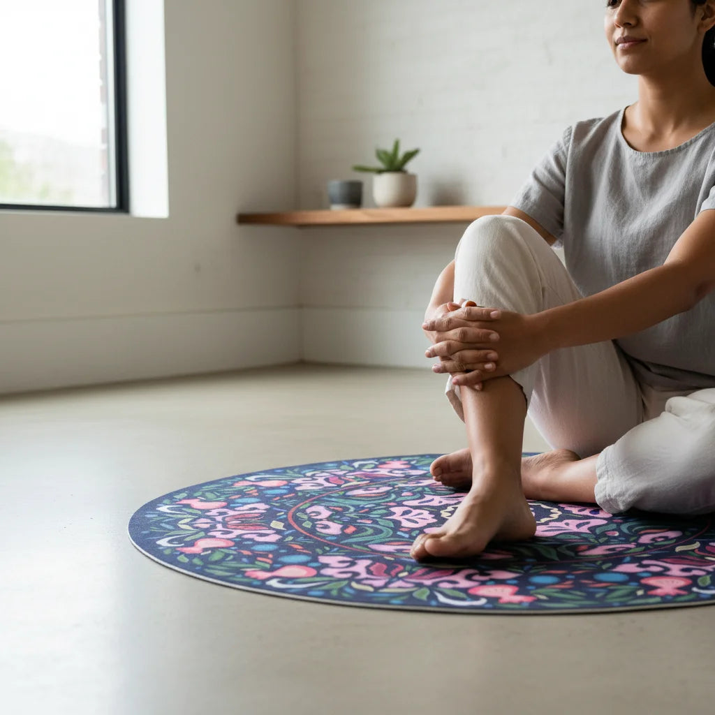 Compact Natural Rubber Circle Yoga Mat