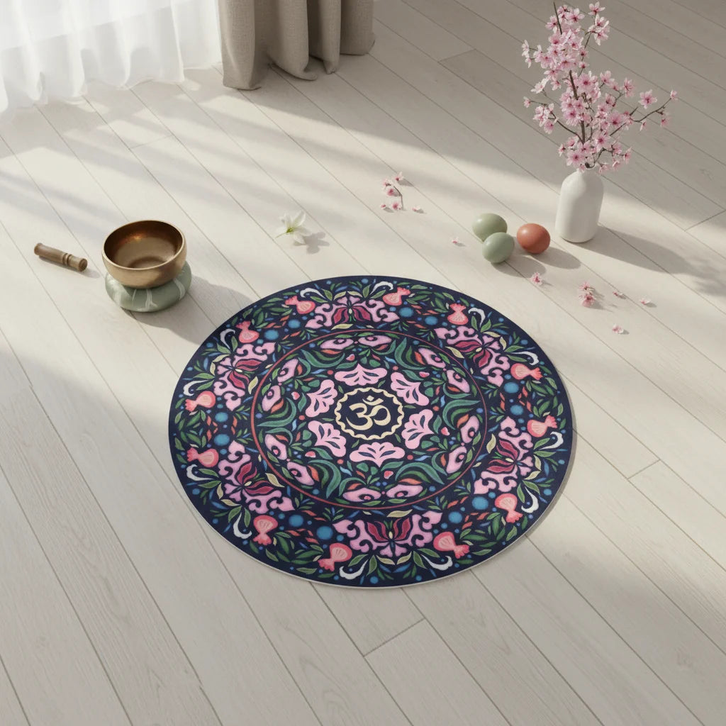 Compact Natural Rubber Circle Yoga Mat