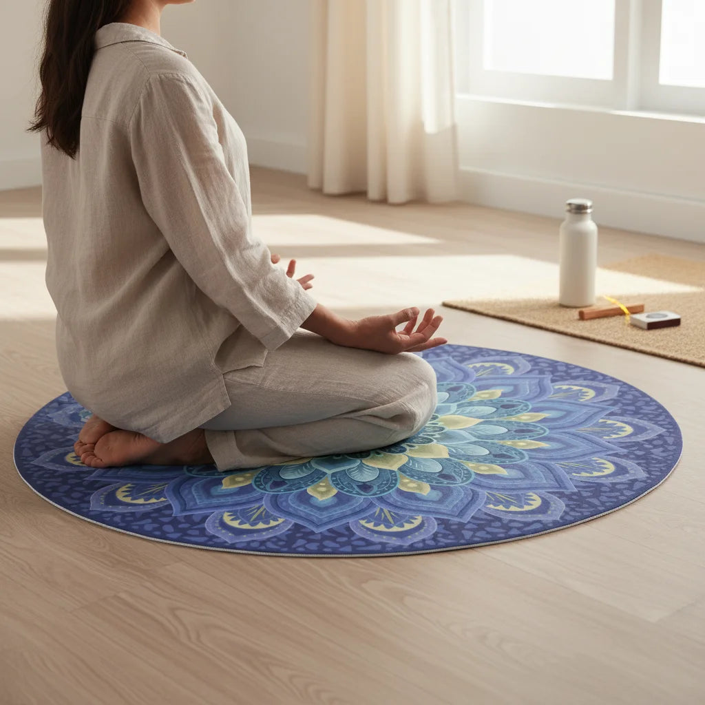 Compact Natural Rubber Circle Yoga Mat