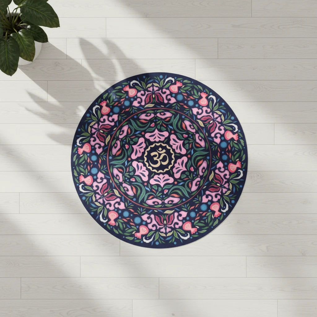Compact Natural Rubber Circle Yoga Mat