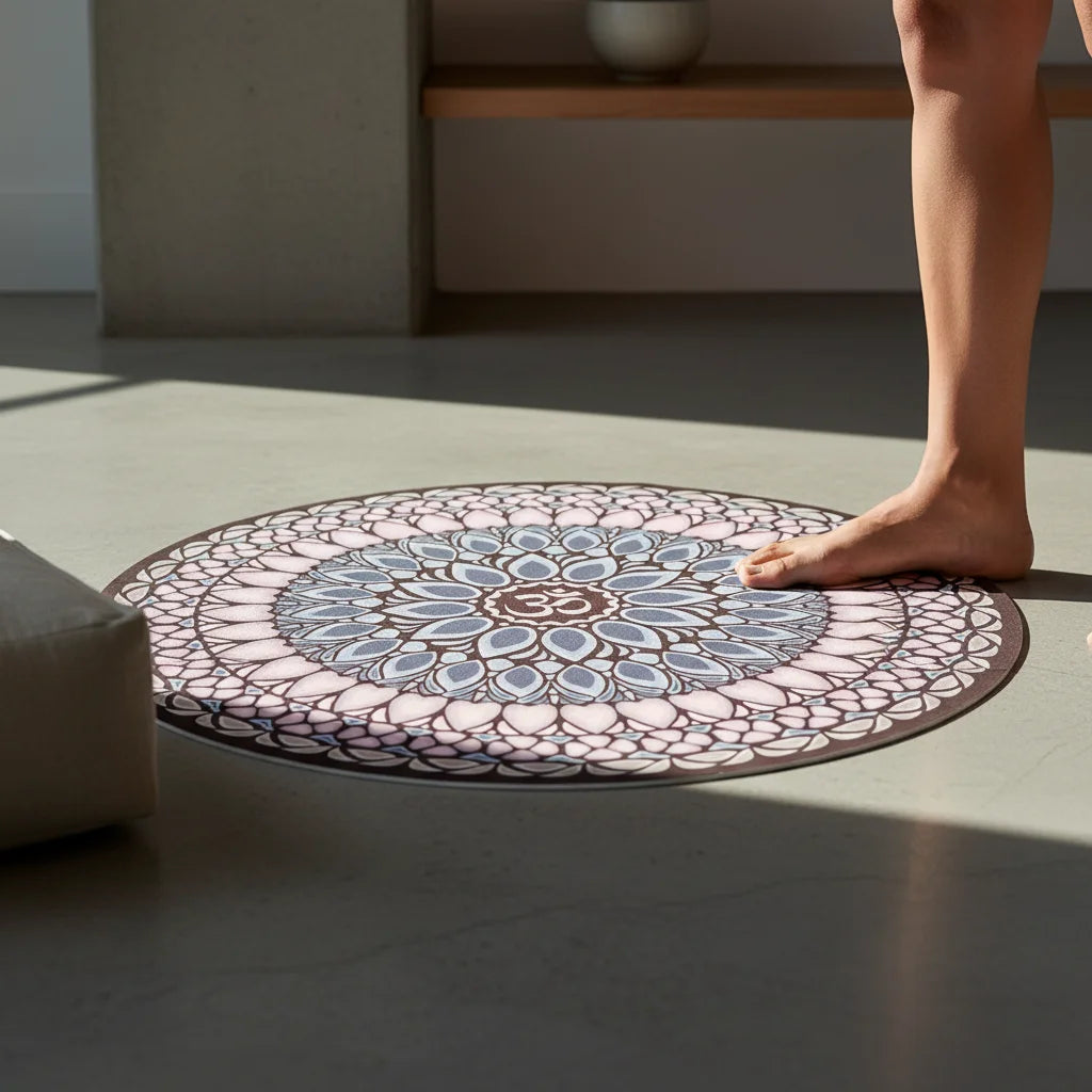 Compact Natural Rubber Circle Yoga Mat
