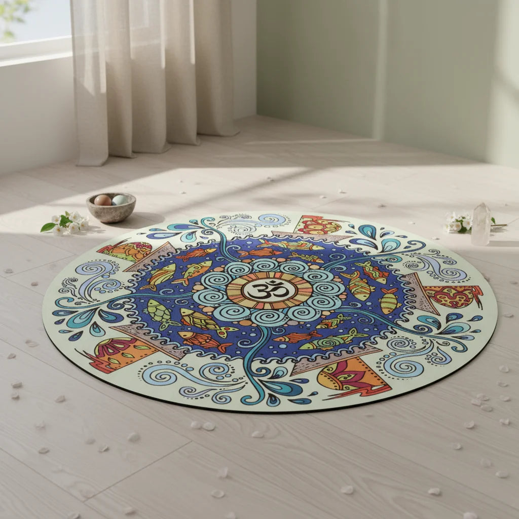 Compact Natural Rubber Circle Yoga Mat