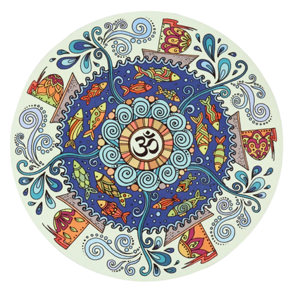Compact Natural Rubber Circle Yoga Mat - Style A / 60x60 cm