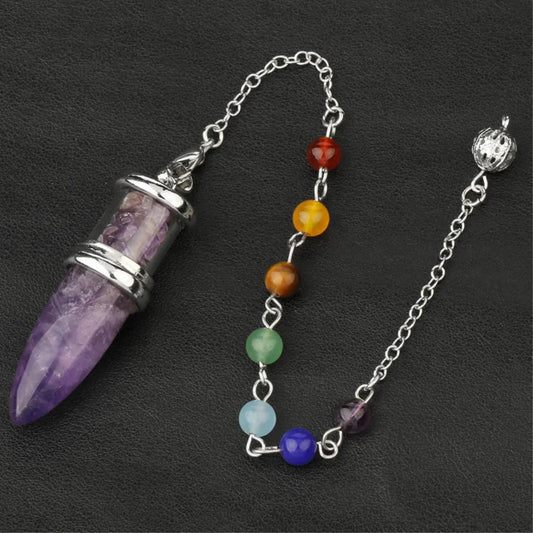 Cone Crystal Pendant Necklace To Buy Pendulum Online - Amethyst