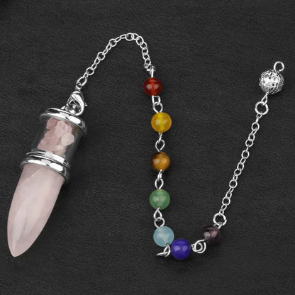 Cone Crystal Pendant Necklace To Buy Pendulum Online - Pink Crystal