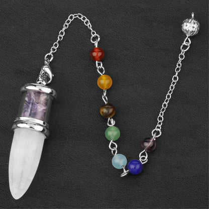 Cone Crystal Pendant Necklace To Buy Pendulum Online - White Purple