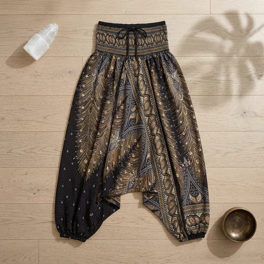 Convertible Ladies Drop Crotch Pants Romper Style
