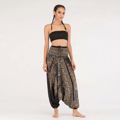 Convertible Ladies Drop Crotch Pants Romper Style
