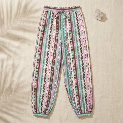 Cool Harem Pants With Vibrant Mystic Stripe Print