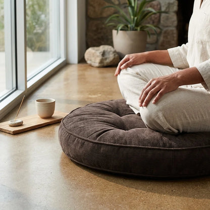 Corduroy Yoga Meditation Cushion For Mindful Seating