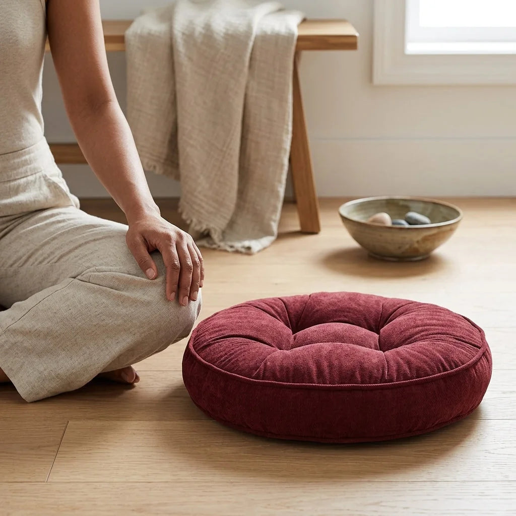 Corduroy Yoga Meditation Cushion For Mindful Seating