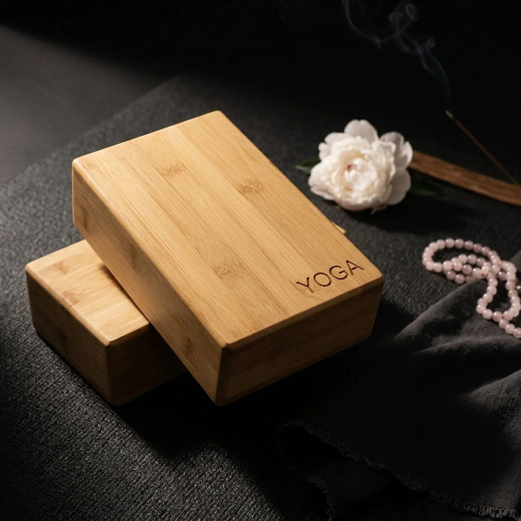 Cork Yoga Block With Bamboo Core For Steady Balance - 23x15x7.6 cm
